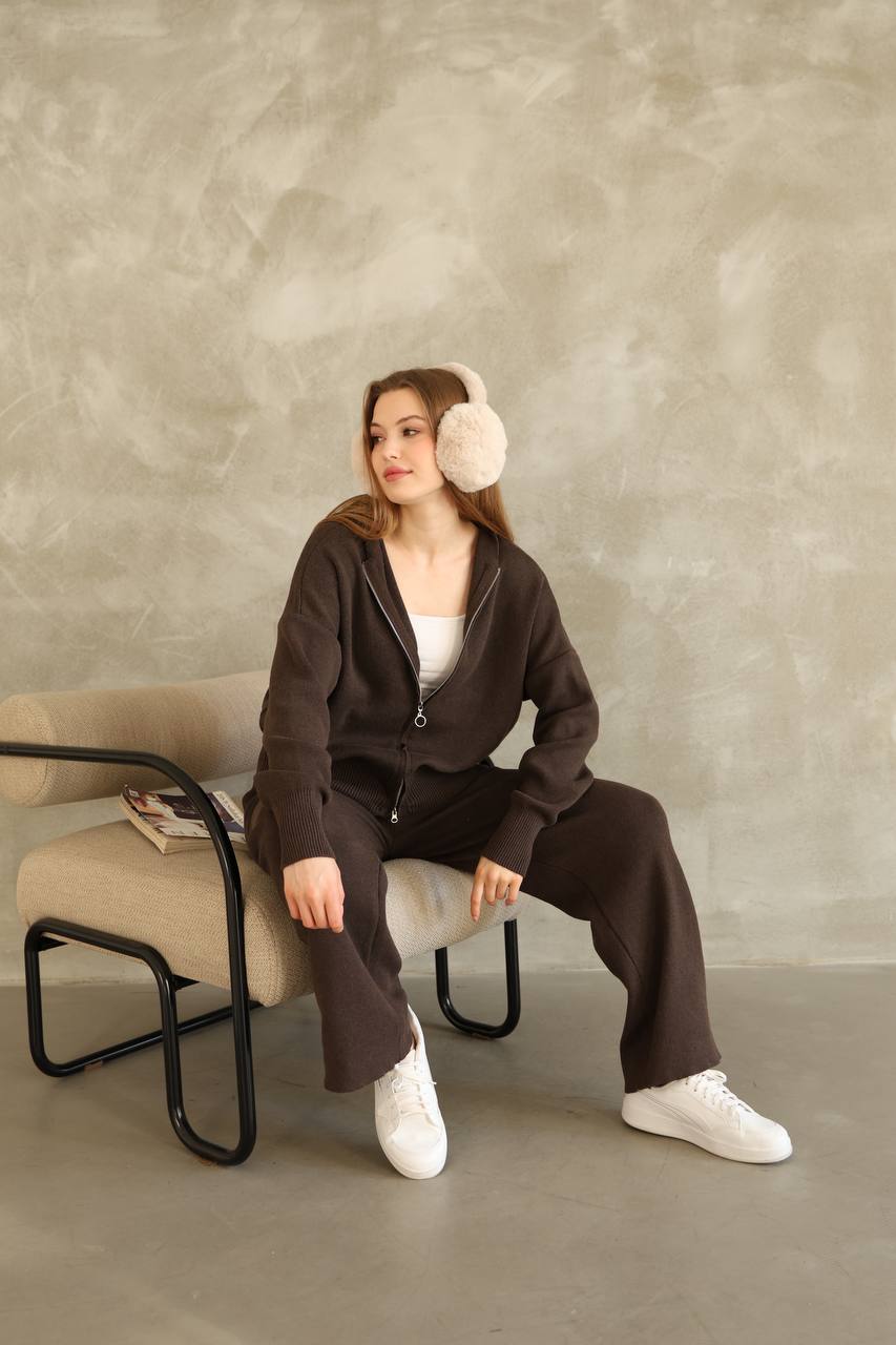 Pletený komplet s kapucí