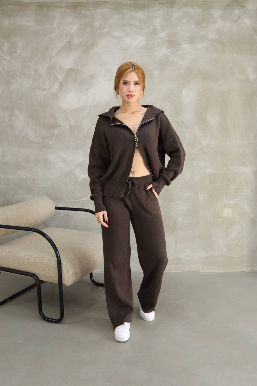 Pletený komplet s kapucí