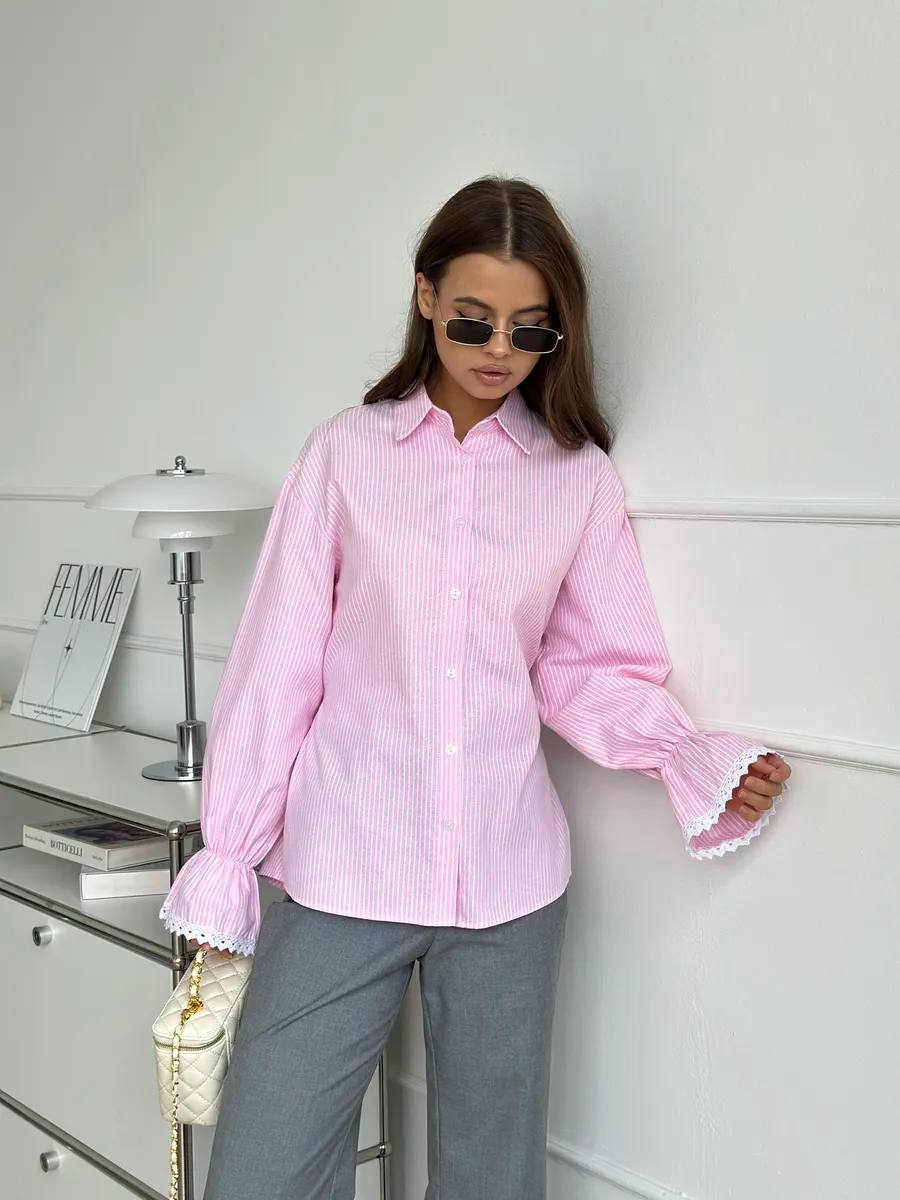 Pruhovaná košile s korzetovým zády