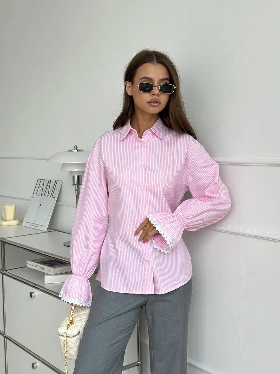 Pruhovaná košile s korzetovým zády